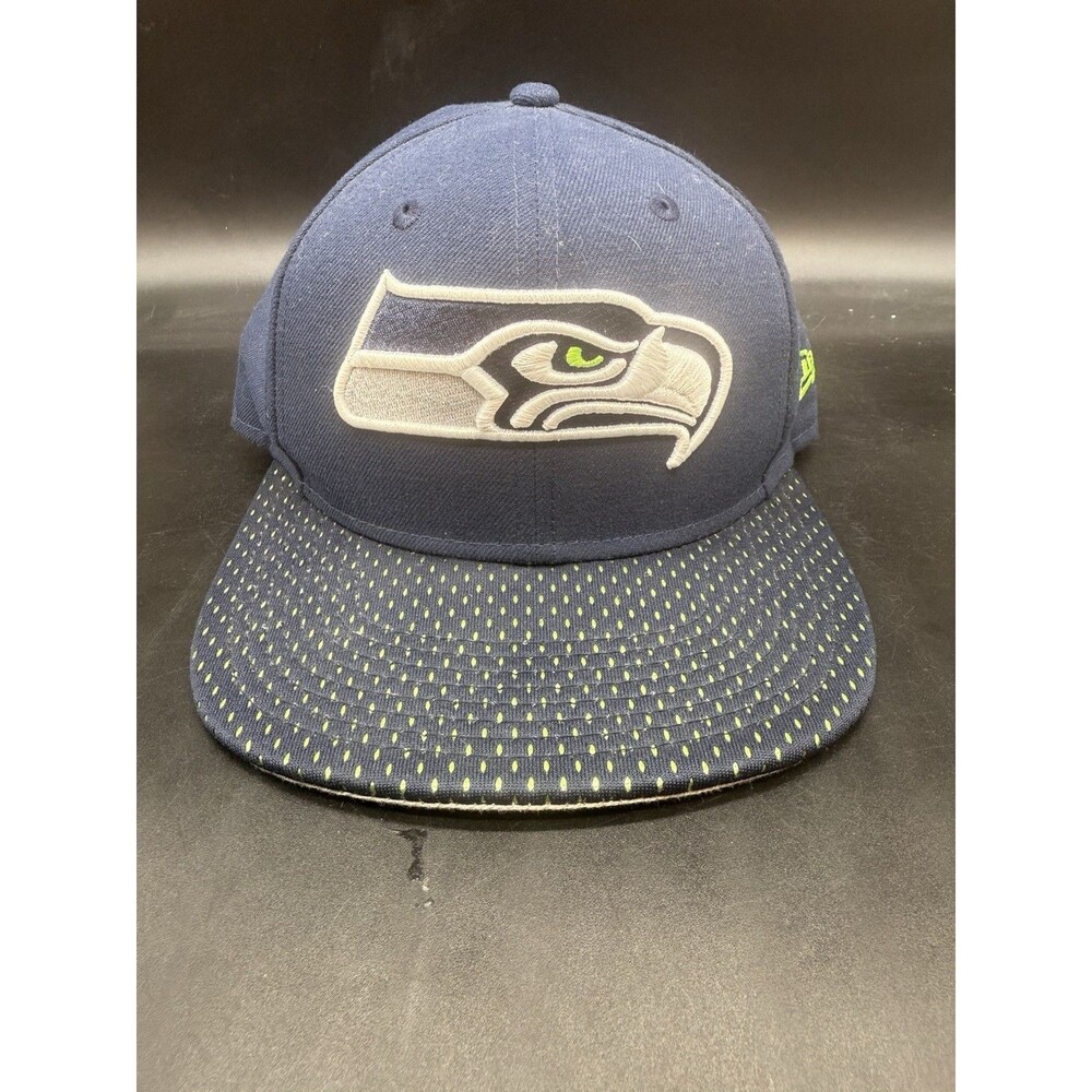 New Era Seattle Seahawks 9FIFTY Green Shiny Mesh Bill Snapback Trucker Hat GUC